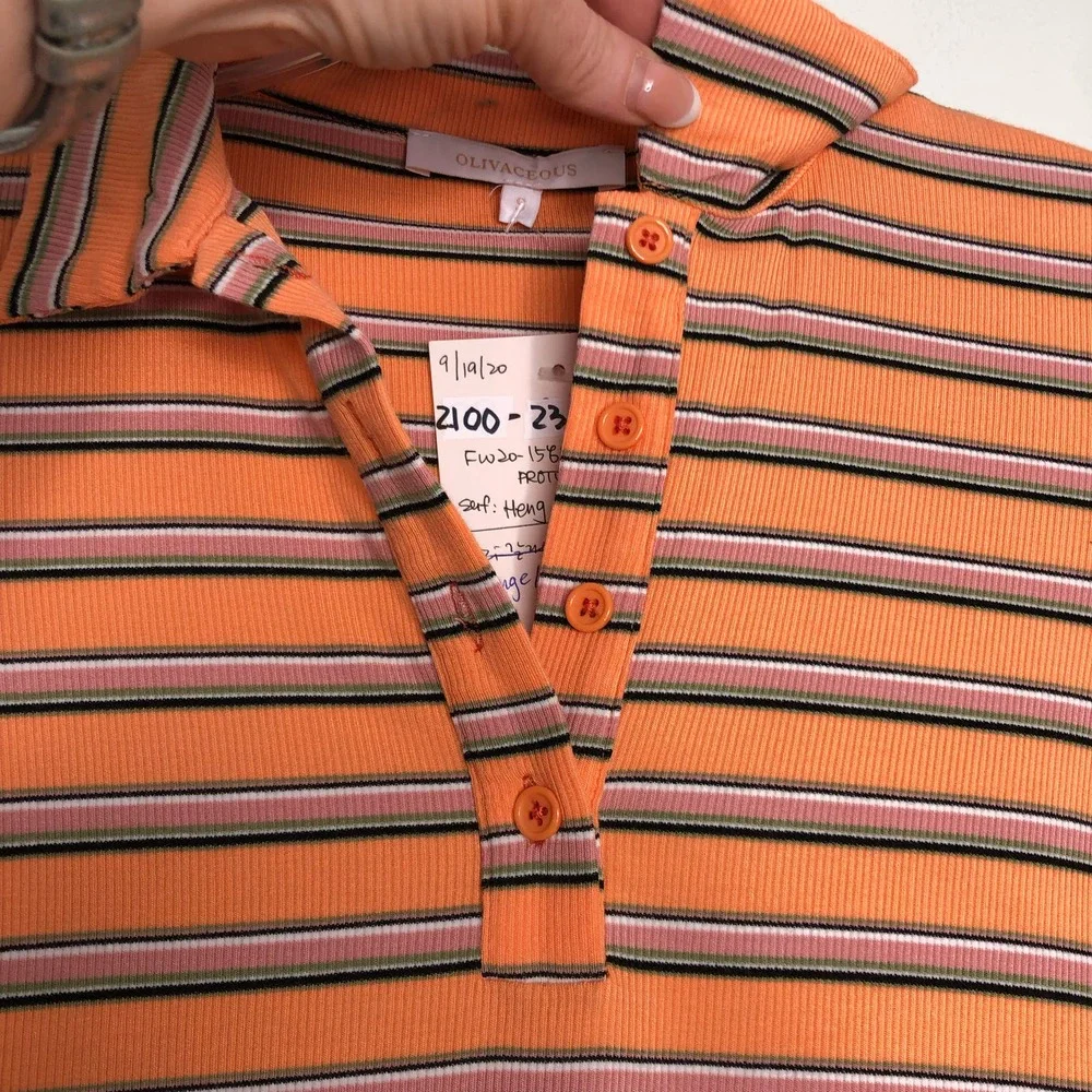 Olivaceous Ribbed Crop Top Polo - Picture 4 of 11
